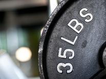 Close-Up of Gym Weightlifting Equipment-Matt Freedman-Photographic Print