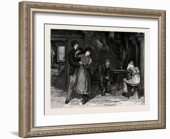 Matt: Monk Drew Her Towards Him and Kissed Her on the Cheek-Joseph Nash-Framed Giclee Print