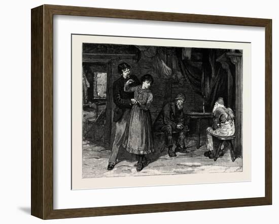 Matt: Monk Drew Her Towards Him and Kissed Her on the Cheek-Joseph Nash-Framed Giclee Print