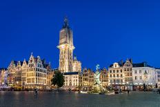 Reflection of Hamburg's Town Hall (Rathaus) and Christmas Market at blue hour, Hamburg, Germany-Matt Parry-Framed Photographic Print