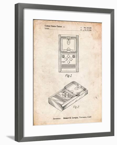 Mattel Electronic Basketball Game Patent-Cole Borders-Framed Art Print