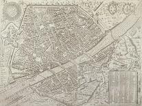 Map of Florence, 1595-Matteo Florimi-Framed Premier Image Canvas