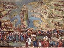 The Siege of Malta. Detail-Matteo Perez d'Aleccio-Framed Premier Image Canvas