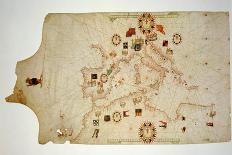 Miniature Nautical Map of the Central Mediterranean, 1560-Matteo Prunes-Laminated Giclee Print