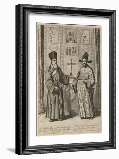 Matteo Ricci and Xu Guangqi (From Athanasius Kircher's China Illustrat), 1667-Athanasius Kircher-Framed Giclee Print