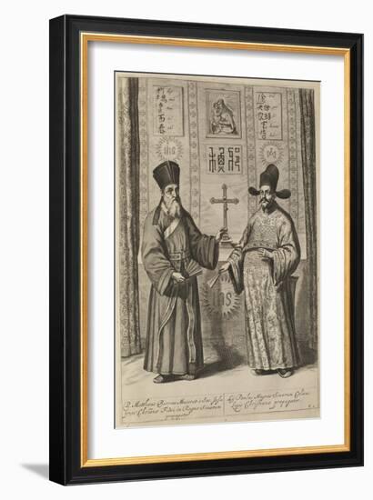 Matteo Ricci and Xu Guangqi (From Athanasius Kircher's China Illustrat), 1667-Athanasius Kircher-Framed Giclee Print