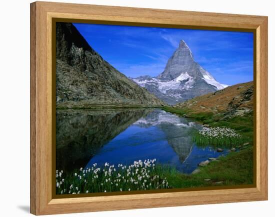 Matterhorn and the Riffelsee, Valais, Switzerland-Gareth McCormack-Framed Premier Image Canvas