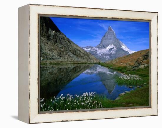 Matterhorn and the Riffelsee, Valais, Switzerland-Gareth McCormack-Framed Premier Image Canvas