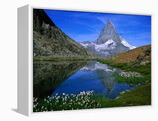 Matterhorn and the Riffelsee, Valais, Switzerland-Gareth McCormack-Framed Premier Image Canvas