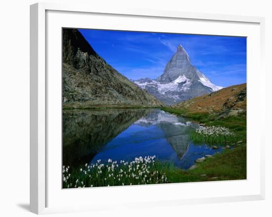 Matterhorn and the Riffelsee, Valais, Switzerland-Gareth McCormack-Framed Photographic Print