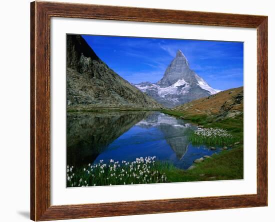 Matterhorn and the Riffelsee, Valais, Switzerland-Gareth McCormack-Framed Photographic Print