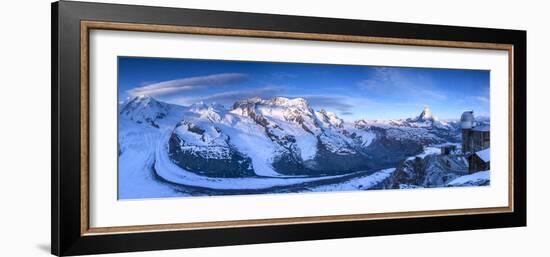 Matterhorn, Monte Rosa Range and Gornergletscher, Zermatt, Valais, Switzerland-Jon Arnold-Framed Photographic Print