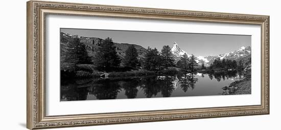 Matterhorn Reflecting into Grindjisee Lake, Zermatt, Valais Canton, Switzerland-null-Framed Photographic Print