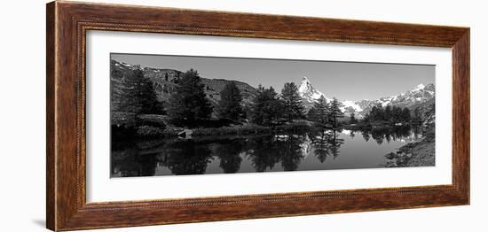 Matterhorn Reflecting into Grindjisee Lake, Zermatt, Valais Canton, Switzerland-null-Framed Photographic Print