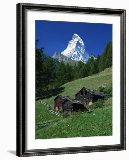 Matterhorn Towering Above Green Pastures, Zermatt, Valais, Switzerland-Tomlinson Ruth-Framed Photographic Print