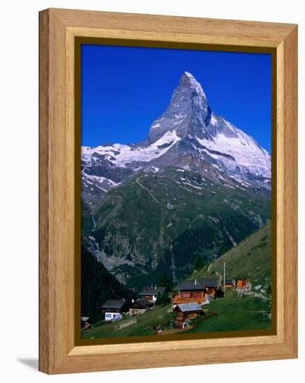 Matterhorn Towering Above Hamlet of Findeln, Valais, Switzerland-Gareth McCormack-Framed Premier Image Canvas