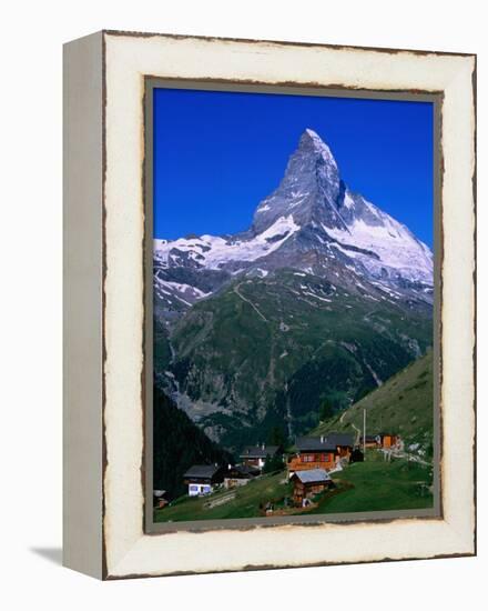 Matterhorn Towering Above Hamlet of Findeln, Valais, Switzerland-Gareth McCormack-Framed Premier Image Canvas