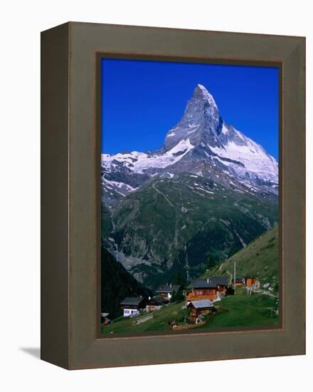 Matterhorn Towering Above Hamlet of Findeln, Valais, Switzerland-Gareth McCormack-Framed Premier Image Canvas