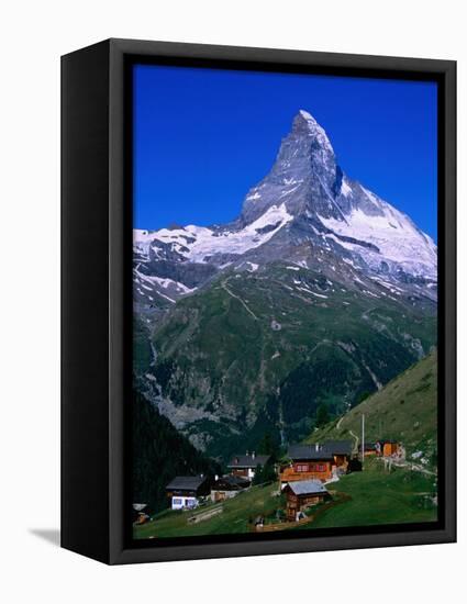 Matterhorn Towering Above Hamlet of Findeln, Valais, Switzerland-Gareth McCormack-Framed Premier Image Canvas