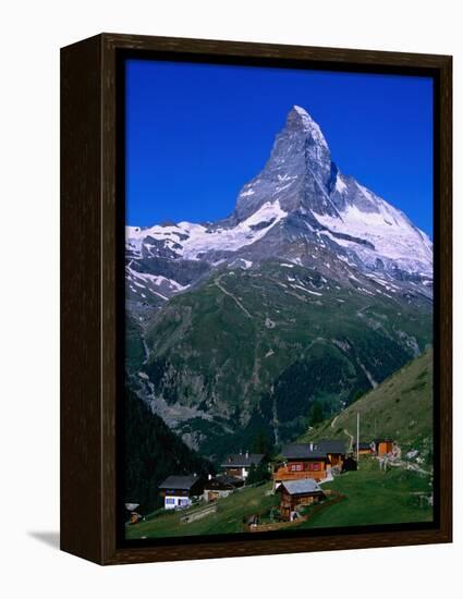 Matterhorn Towering Above Hamlet of Findeln, Valais, Switzerland-Gareth McCormack-Framed Premier Image Canvas