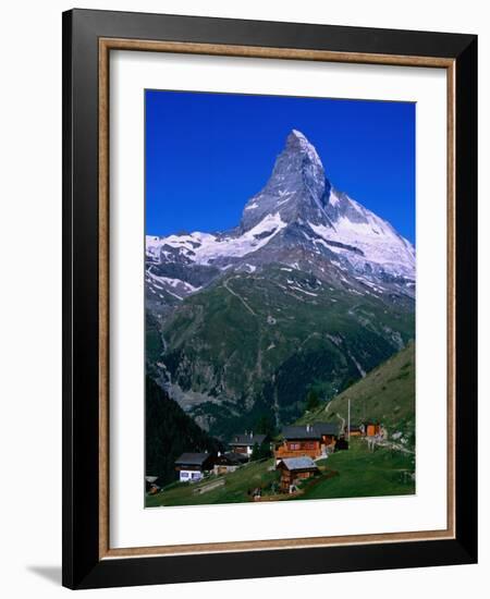 Matterhorn Towering Above Hamlet of Findeln, Valais, Switzerland-Gareth McCormack-Framed Photographic Print