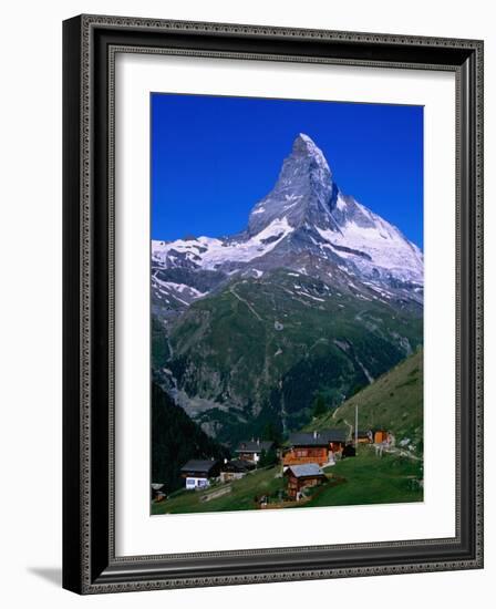 Matterhorn Towering Above Hamlet of Findeln, Valais, Switzerland-Gareth McCormack-Framed Photographic Print