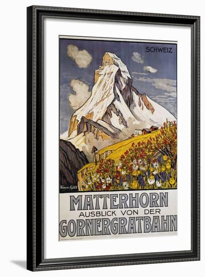 Matterhorn Travel Poster by Francois Gos-Francois Gos-Framed Giclee Print