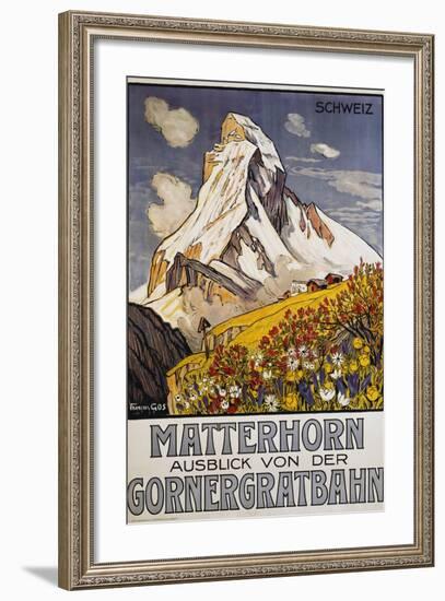 Matterhorn Travel Poster by Francois Gos-Francois Gos-Framed Giclee Print