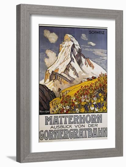 Matterhorn Travel Poster by Francois Gos-Francois Gos-Framed Giclee Print