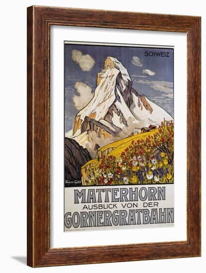 Matterhorn Travel Poster by Francois Gos-Francois Gos-Framed Giclee Print