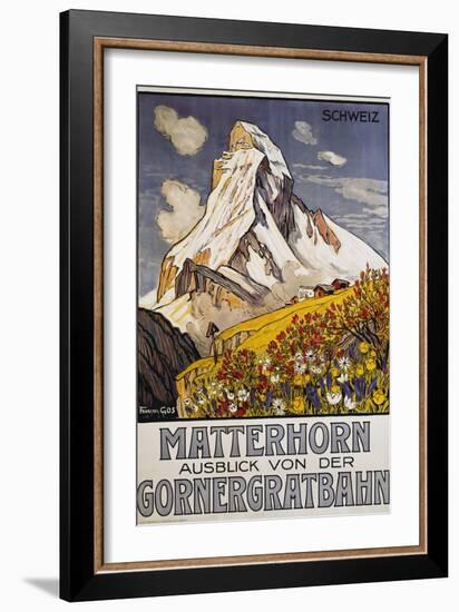 Matterhorn Travel Poster by Francois Gos-Francois Gos-Framed Giclee Print