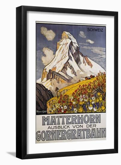 Matterhorn Travel Poster by Francois Gos-Francois Gos-Framed Giclee Print