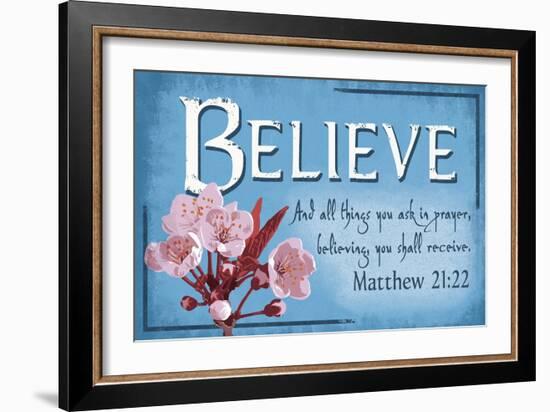 Matthew 21:22 - Inspirational-Lantern Press-Framed Art Print