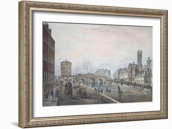 Matthew Bridge and the Customs House, with the Tower of St. Marys Cathedral, 1819-Samuel Frederick Brocas-Framed Giclee Print