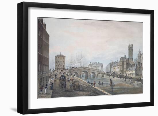 Matthew Bridge and the Customs House, with the Tower of St. Marys Cathedral, 1819-Samuel Frederick Brocas-Framed Giclee Print