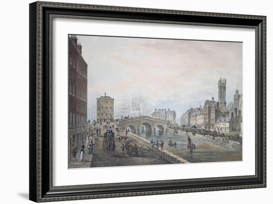 Matthew Bridge and the Customs House, with the Tower of St. Marys Cathedral, 1819-Samuel Frederick Brocas-Framed Giclee Print