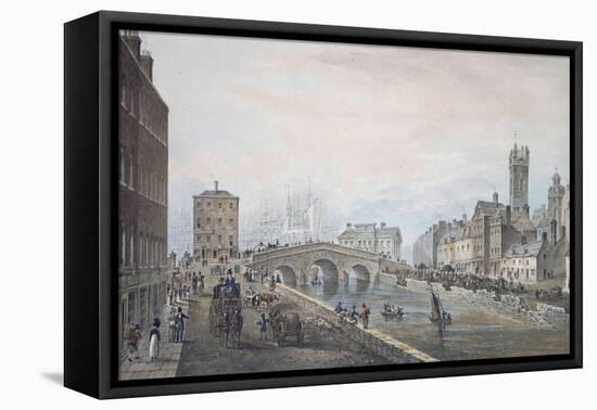 Matthew Bridge and the Customs House, with the Tower of St. Marys Cathedral, 1819-Samuel Frederick Brocas-Framed Premier Image Canvas