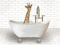 Giraffe In Bathtub-Matthew Piotrowicz-Art Print