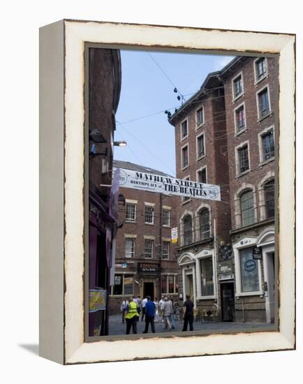 Matthew Street, Site of the Original Cavern Club Where the Beatles First Played-Ethel Davies-Framed Premier Image Canvas