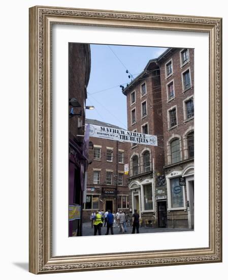 Matthew Street, Site of the Original Cavern Club Where the Beatles First Played-Ethel Davies-Framed Photographic Print