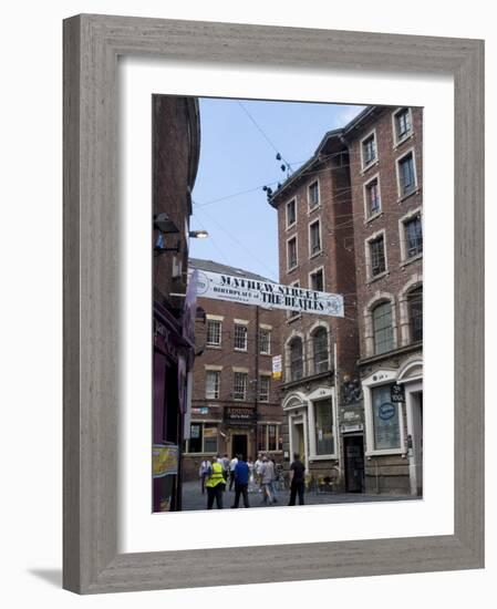 Matthew Street, Site of the Original Cavern Club Where the Beatles First Played-Ethel Davies-Framed Photographic Print