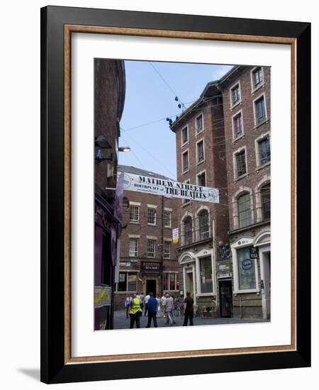 Matthew Street, Site of the Original Cavern Club Where the Beatles First Played-Ethel Davies-Framed Photographic Print