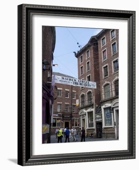 Matthew Street, Site of the Original Cavern Club Where the Beatles First Played-Ethel Davies-Framed Photographic Print