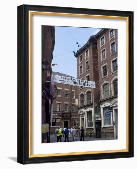 Matthew Street, Site of the Original Cavern Club Where the Beatles First Played-Ethel Davies-Framed Photographic Print