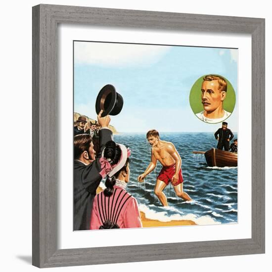 Matthew Webb, the First Man to Swim the English Channel in August 1875-John Keay-Framed Giclee Print