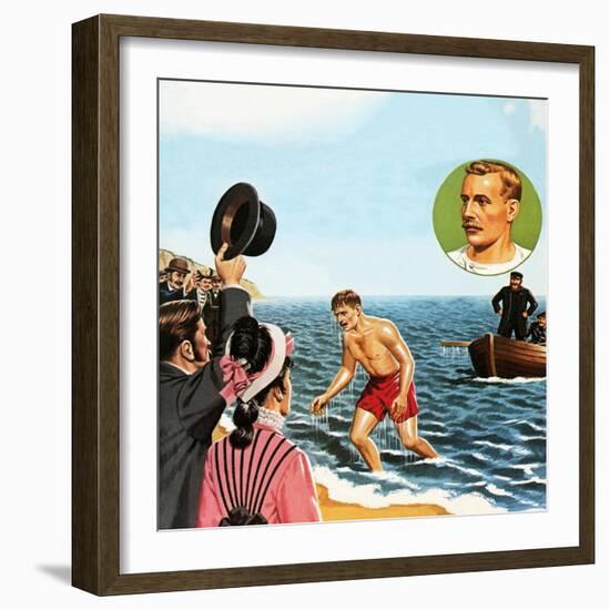 Matthew Webb, the First Man to Swim the English Channel in August 1875-John Keay-Framed Giclee Print