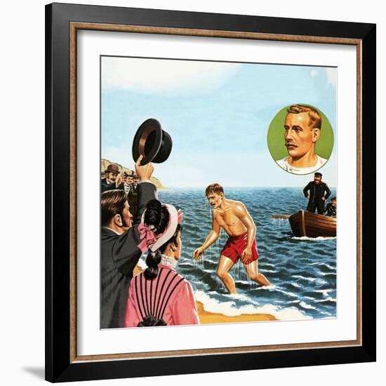 Matthew Webb, the First Man to Swim the English Channel in August 1875-John Keay-Framed Giclee Print