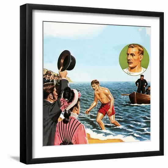 Matthew Webb, the First Man to Swim the English Channel in August 1875-John Keay-Framed Giclee Print