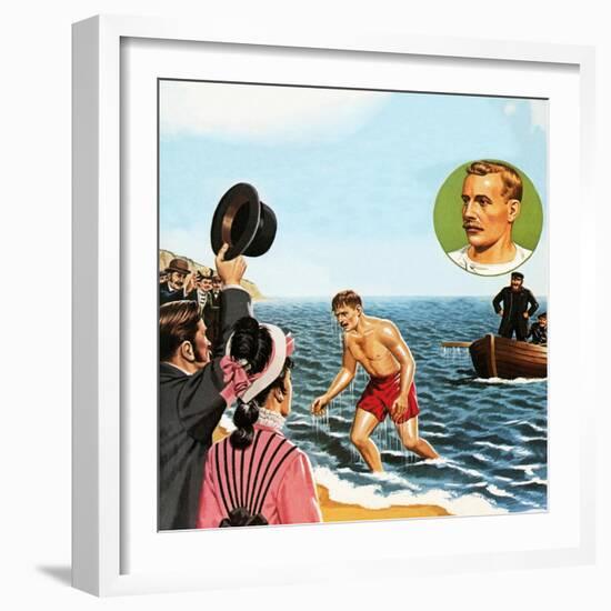 Matthew Webb, the First Man to Swim the English Channel in August 1875-John Keay-Framed Giclee Print