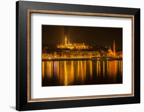 Matthias Church. Nightscape. Danube River Surroundings. Budapest. Hungary-Tom Norring-Framed Photographic Print